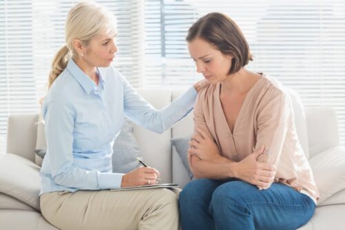 Osoba z agorafobią na terapii